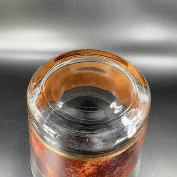 Vintage Mid Century George Briard Brown Marble Ice Bucket Glass Bottle Holder - Picture 8 of 16